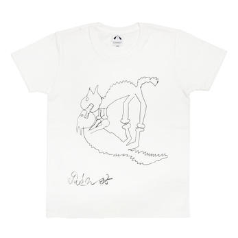 いのくまtシャツ ギザギザ猫 ホワイト ウェブショップ Mimoca 丸亀市猪熊弦一郎現代美術館